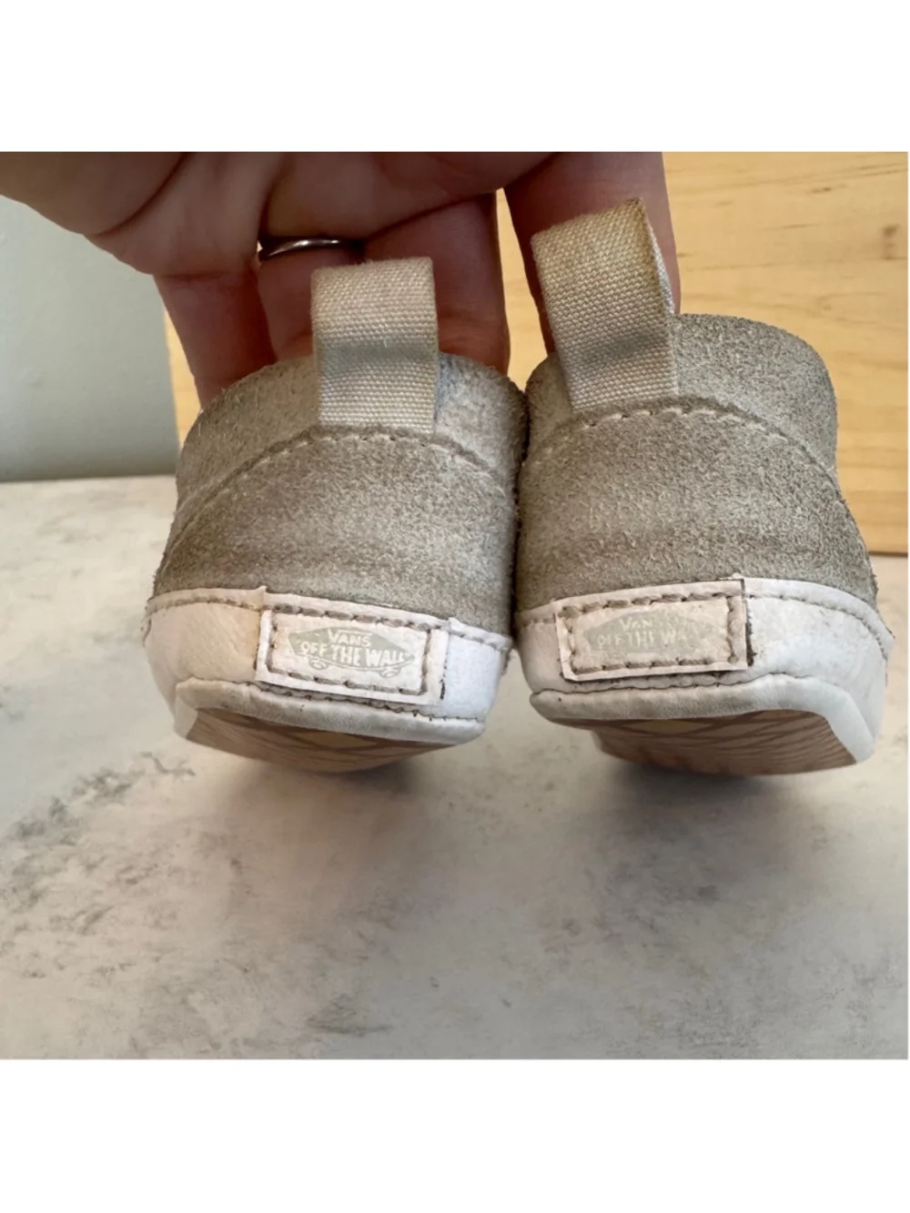 Girls Vans Off the Wall Mermaid Glitter Slip-On Shoes Size 4 Infant Gray